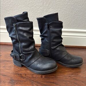 Stylish Black Moto Look Boots